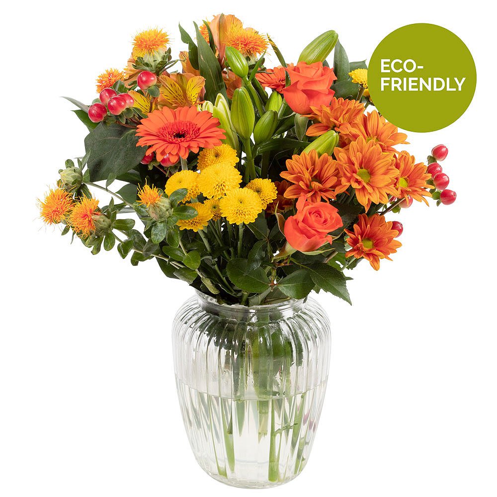 Orange Sky Vase Floral Arrangement