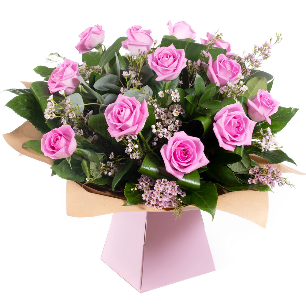 Dreamy Dozen Pink Rose Floral Arrangement