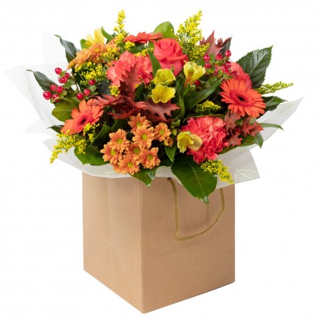 Honey & Spice Flower Bag Flower Arrangement