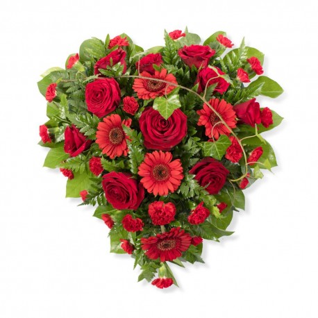 Funeral Heart Red Rose & Gerbera SYM-323
